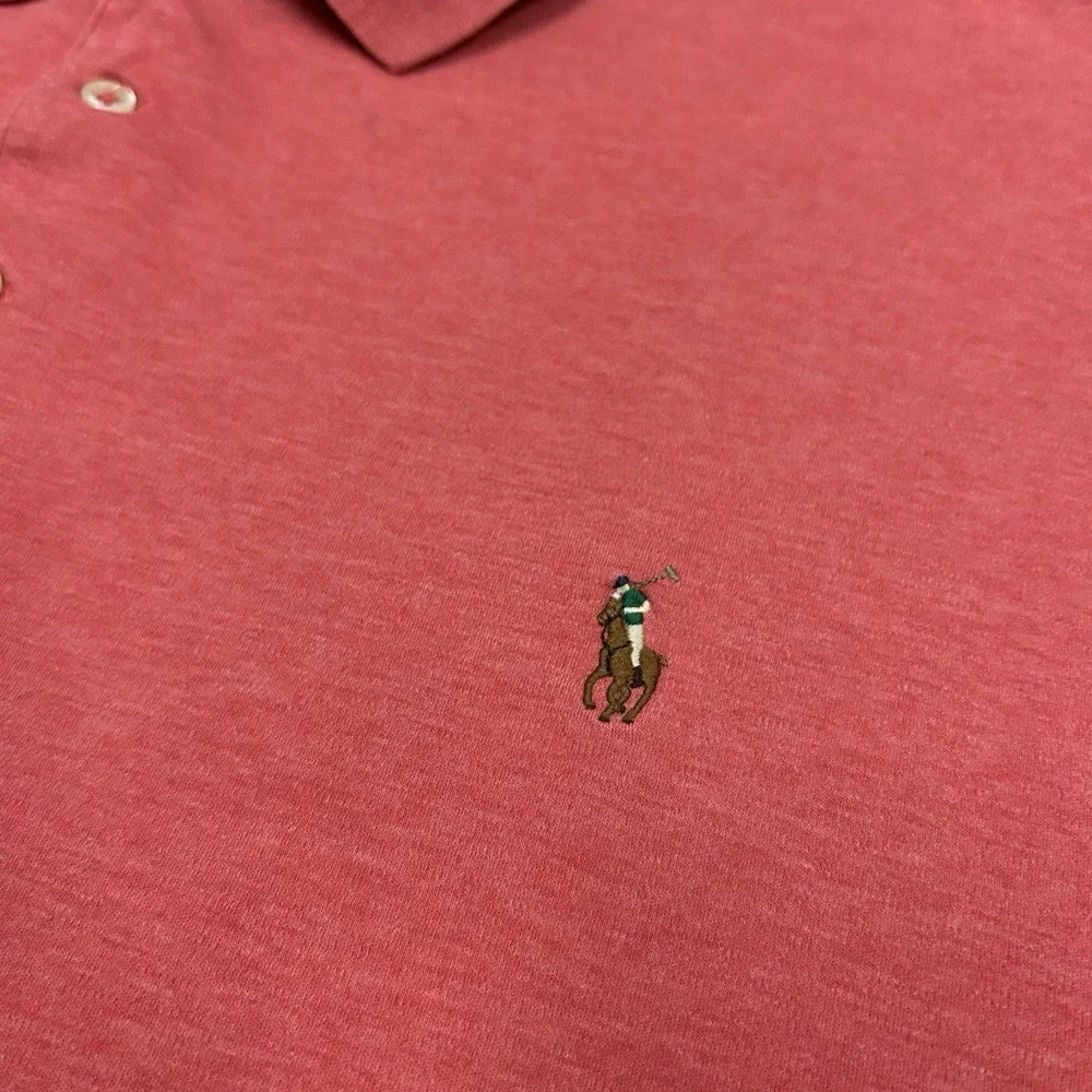Polo Ralph Lauren Polo Shirt Mens 3XB Big Salmon‎ Pink Cotton Preppy Casual